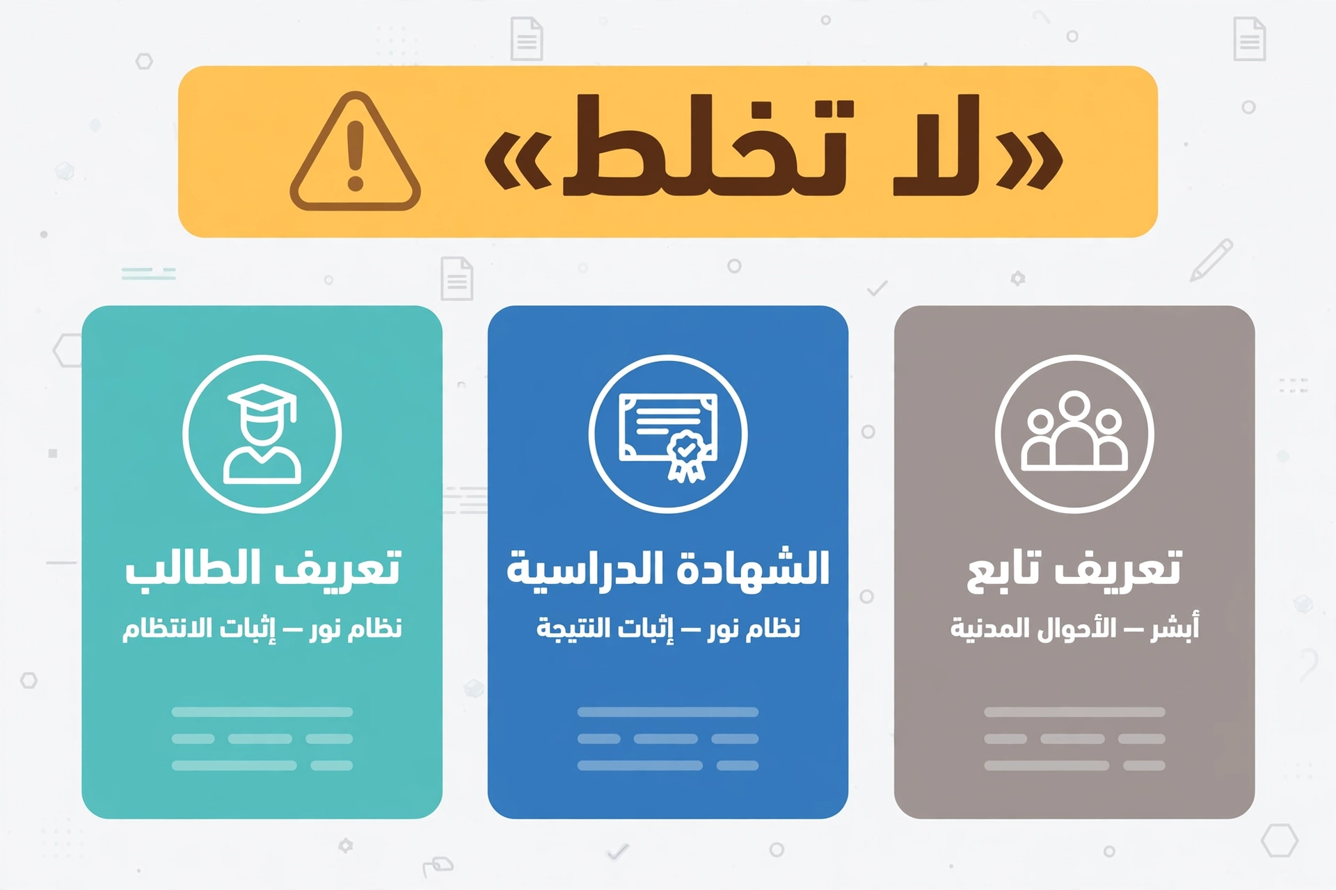 الفرق بين تعريف الطالب والشهادة وتعريف تابع: رسم توضيحي