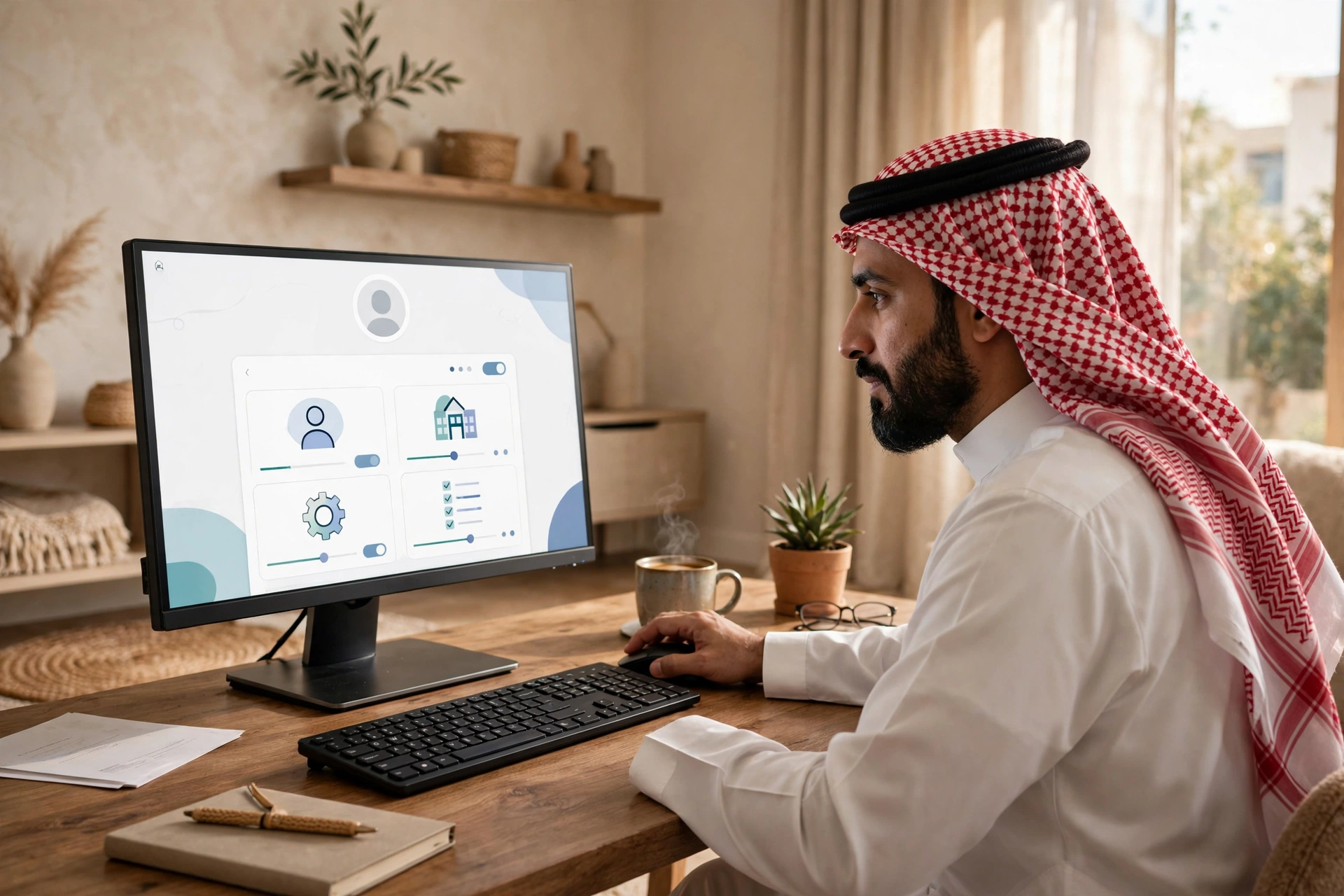 أب سعودي يحدّث بياناته الشخصية في حساب ولي الأمر بنظام نور على الحاسوب