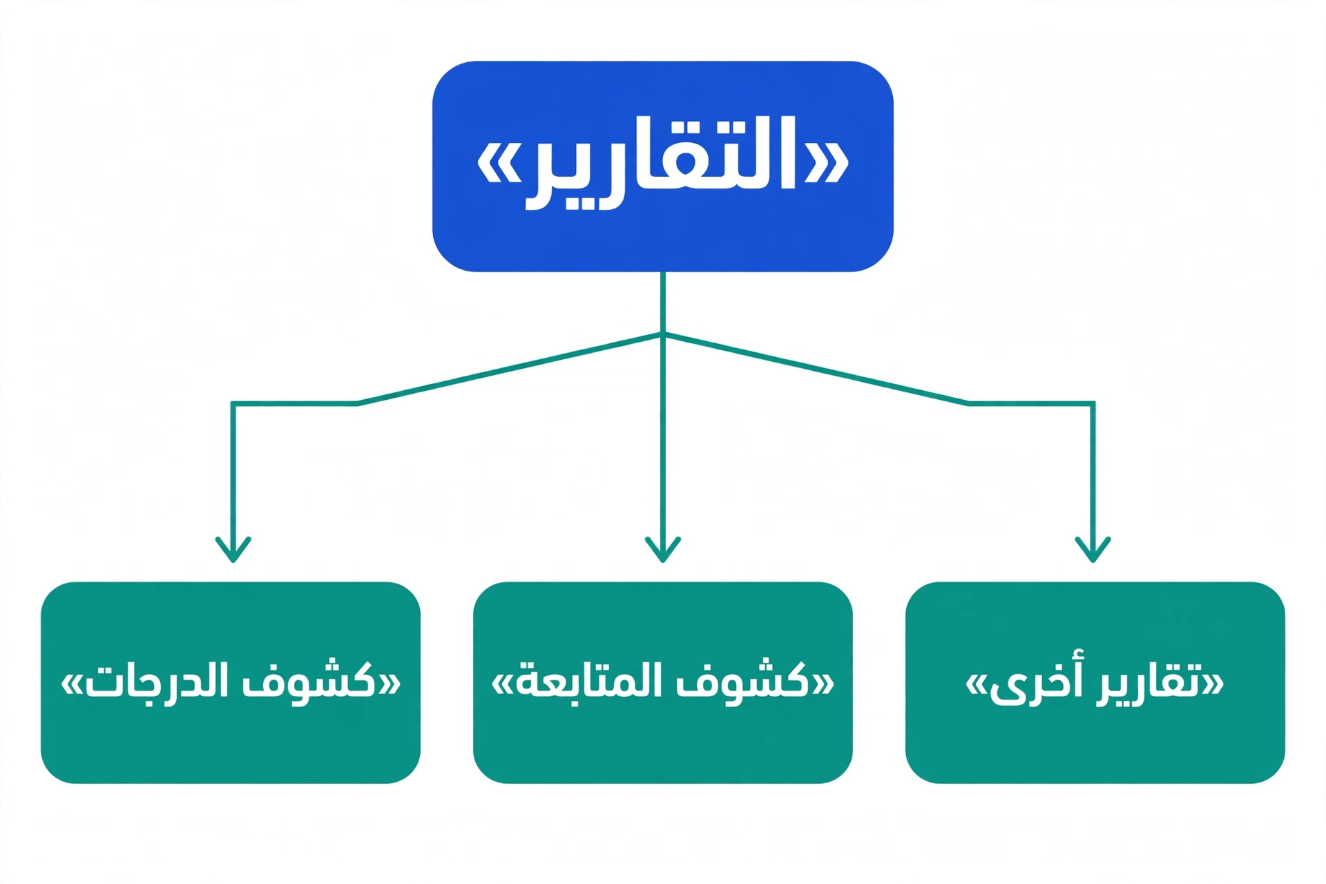 خريطة توضيحية لقائمة تقارير نظام نور