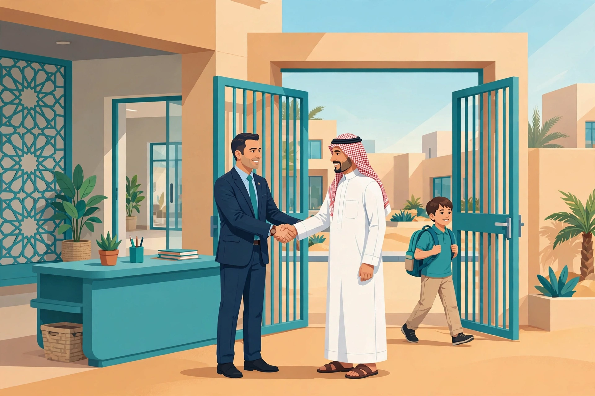إدارة المدرسة الأهلية تستقبل ولي أمر لقبول طلب نقل الطالب